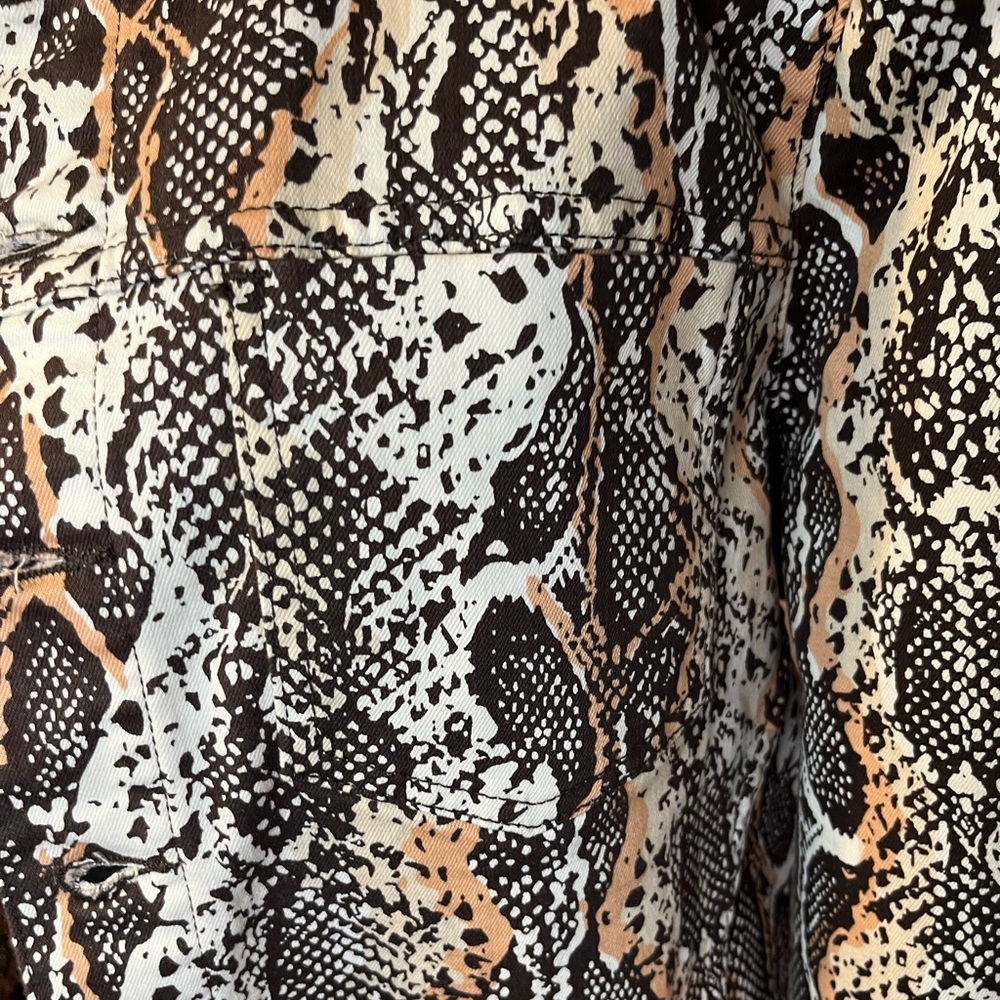 Eva Mendes NY&CO Brown Tan Snake Print Women's Jacket - Picture 6 of 8